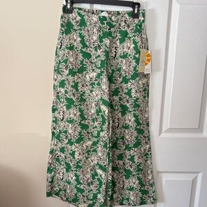 C&C California Green and Cream Floral Pants